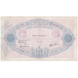 Billet de 500 Francs  Bleu et Rose 29-06-1939 TTB  ( 079* )