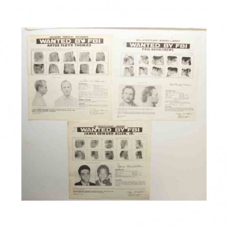 3 affiches vintages originales Wanted FBI USA (010 )
