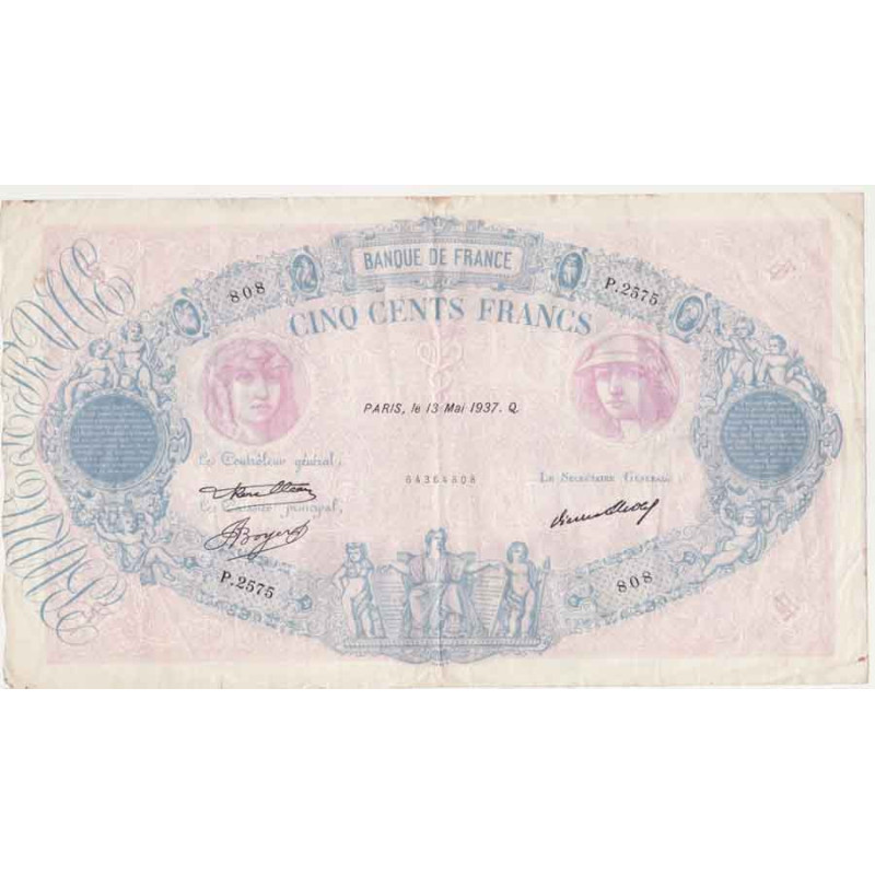 Billet de 500 Francs Bleu et Rose 13-05-1937 TTB ( 147*)