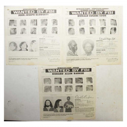 3 affiches vintages originales Wanted FBI USA (011 )