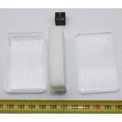 Lot de 10 boites / présentoirs transparents 3.7 x 5.7 x 1.4 centimètres avec 1 mousse blanche