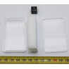Lot de 10 boites / présentoirs transparents 3.7 x 5.7 x 1.4 centimètres avec 1 mousse blanche