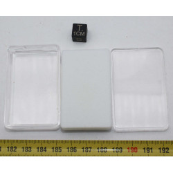 Lot de 10 boites / présentoirs transparents 3.7 x 5.7 x 1.4 centimètres avec 1 mousse blanche