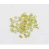 une boite avec des Olivines  de Pallasite Jepara ( Indonésie -  vers 1 gramme )