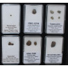 Collection de 18 météorites dans des boites avec un plateau de collection  ( 005 ** )