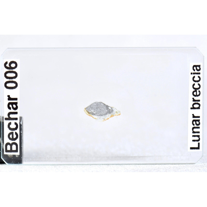 Lame mince de météorite Bechar 006 - lunaire brèche feldspathique (NWA - 051**) Lame mince de météorite Bechar 006 - lunaire brèche feldspathique (NWA - 051**)
