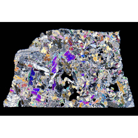 Lame mince de météorite NWA 17016 - Achondrite Diogénite, anormale (NWA - 052**)