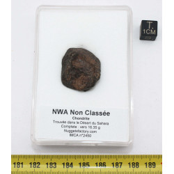 Météorite NWA Non classée dans une boite - Chondrite ( 16.35 grammes - 001** )
