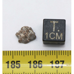 Météorite lunaire Laâyoune 002 dans une boite Feld Breccia (Maroc - 0.254 gramme 058**)