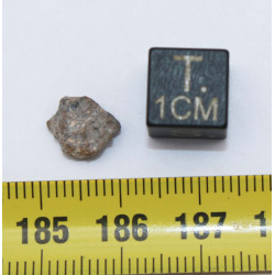 Météorite lunaire Laâyoune 002 dans une boite Feld Breccia (Maroc - 0.254 gramme 058**)