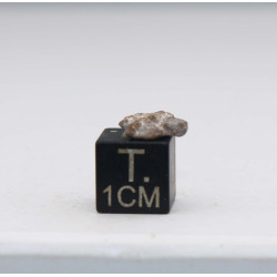 Météorite lunaire Laâyoune 002 dans une boite Feld Breccia (Maroc - 0.254 gramme 058**)