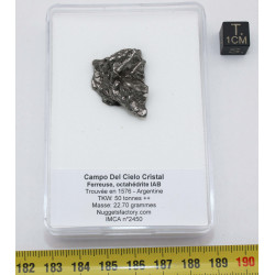 Météorite Campo del Cielo type Cristal dans une boite (Argentine - 22.70 grammes - 075**)