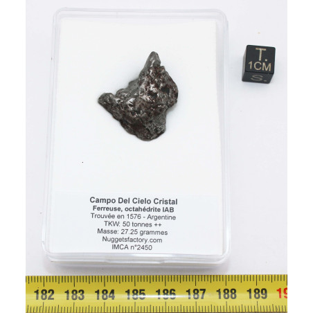 Météorite Campo del Cielo type Cristal dans une boite (Argentine - 27.75 grammes - 076**)
