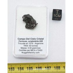 Météorite Campo del Cielo type Cristal dans une boite (Argentine - 5.50 grammes - 079**)