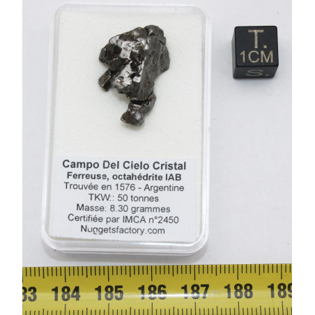 Météorite Campo del Cielo type Cristal dans une boite (Argentine - 8.30 grammes - 080**)