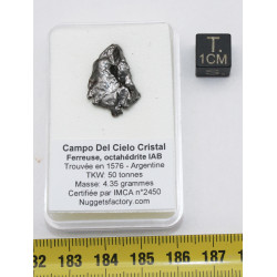 Météorite Campo del Cielo type Cristal dans une boite (Argentine - 4.35 grammes - 083**)