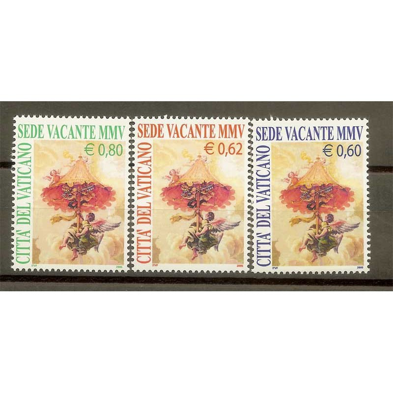 Vatican Sede Vacante 2005 les 3 timbres / 3 valeurs