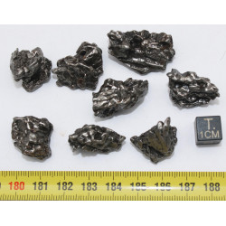Lot de 8 Météorites Campo del Cielo type Cristal 10→20 grammes (100 grammes-001 ** )