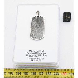 Collier pendentif météorite Aletaï dans une boite avec un cordon en cuir (Chine - 039 **)