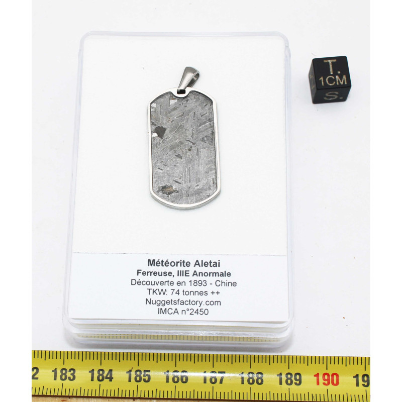 Collier pendentif météorite Aletaï dans une boite avec un cordon en cuir (Chine - 040 **) Collier pendentif météorite Aletaï dans une boite avec un cordon en cuir (Chine - 040 **)