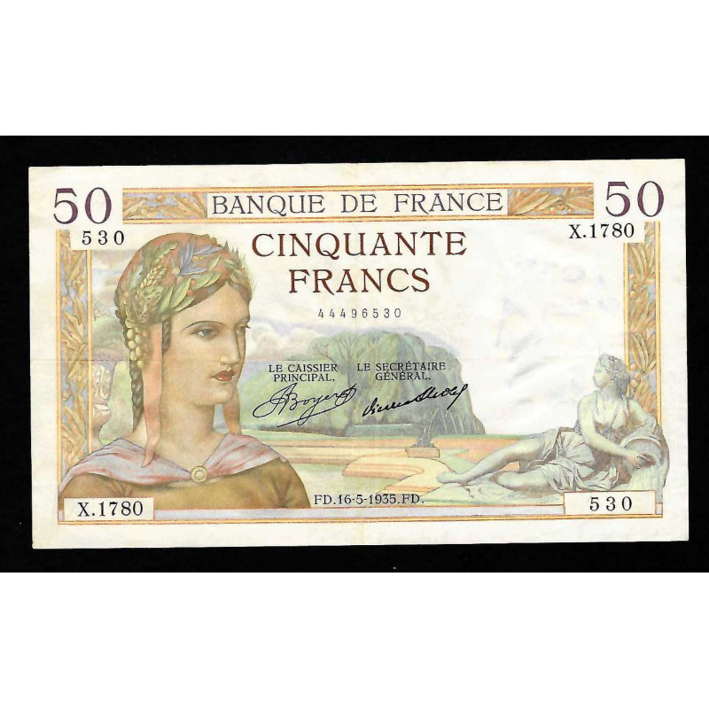 Billet de 50 francs Ceres 16-05-1935 SUP ( 014* ) Billet de 50 francs Ceres 16-05-1935 SUP ( 014* )