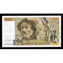 Billet de 100 Francs Delacroix 1979 Q10 Hachure Mixte SPL ( 022 *)