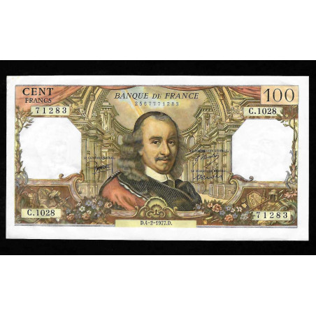 Billet de 100 Francs Corneille 04/02/1977 SUP +++ ( 031* )