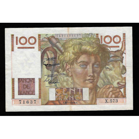 Billet de 100 Francs Jeune Paysan 03-12-1953 TTB ++  ( 033 *)