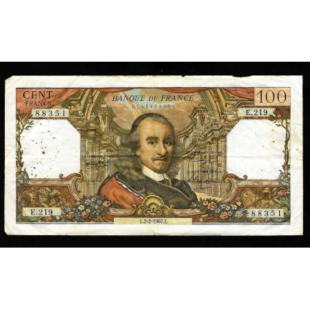 Billet de 100 Francs Corneille 02/02/1967 TTB ( 037* )