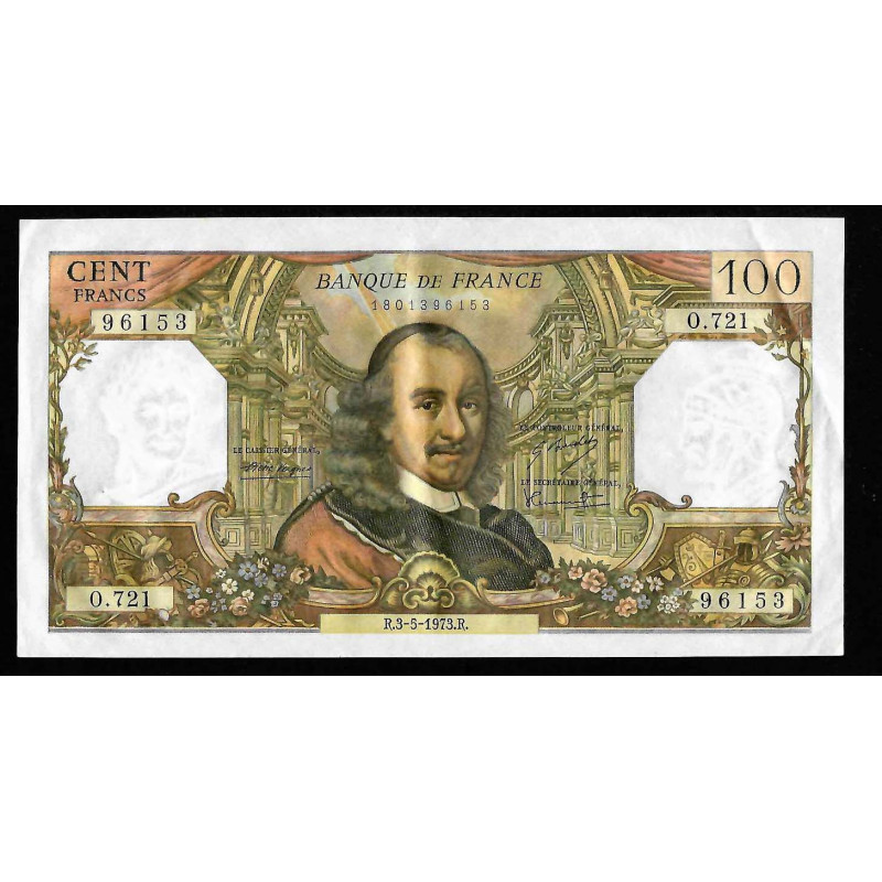 Billet de 100 Francs Corneille 03/05/1973 Sup ( 003 *) Billet de 100 Francs Corneille 03/05/1973 Sup ( 003 *)