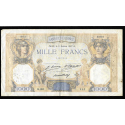 Billet de 1000 Francs Ceres et Mercure 11-10-1927 TB + ( 001 * )