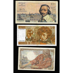 Lot de 3 Billets Francais ( 006 * )