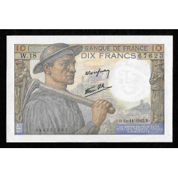 Billet de 10 Francs Mineur 19/11/1942 SPL + ( 004 * )