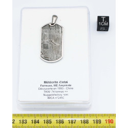 Collier pendentif météorite Aletaï dans une boite avec un cordon en cuir (Chine - 048 **)