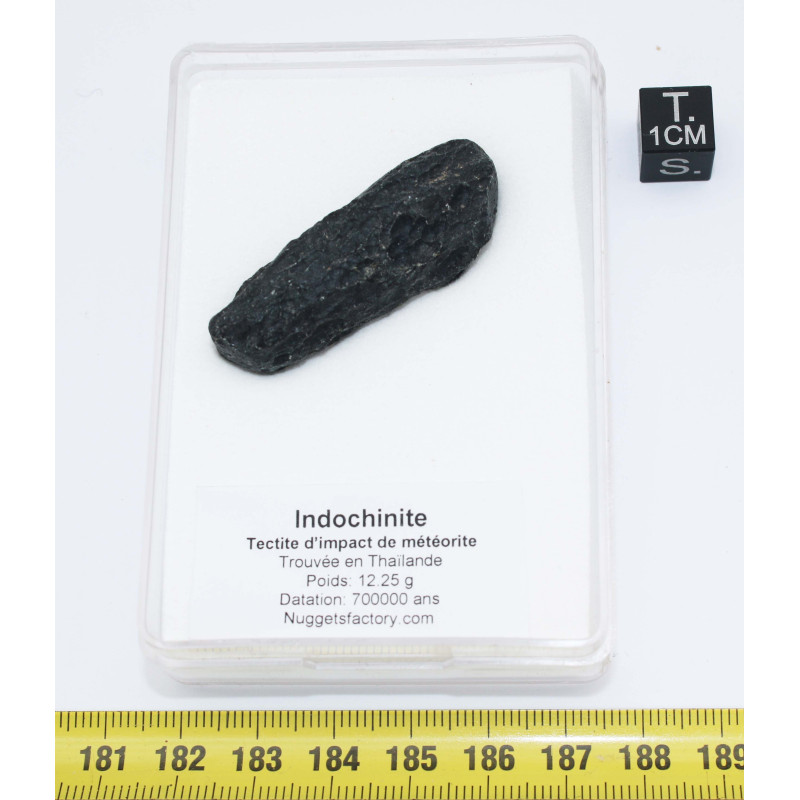 Tectite Indochinite dans une boite ( Thaïlande - 12.25 grammes - 009 ** )