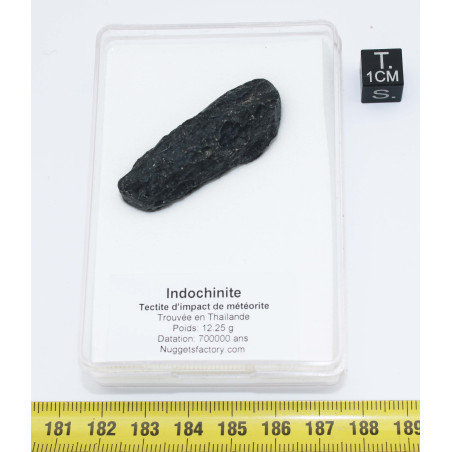 Tectite Indochinite dans une boite ( Thaïlande - 12.25 grammes - 009 ** )