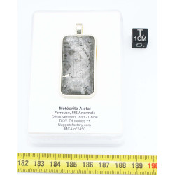 Collier pendentif météorite Aletaï dans une boite avec un cordon en cuir (Chine - 049 **)