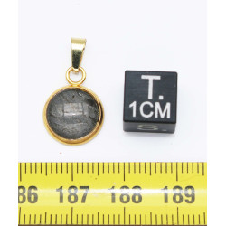 Collier pendentif météorite Aletaï dans une boite avec un cordon en cuir (Chine - 060**)