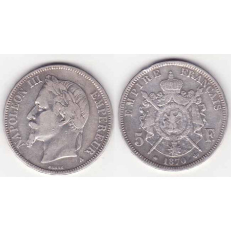 5 francs Napoleon III 1870 A argent ( 015 )