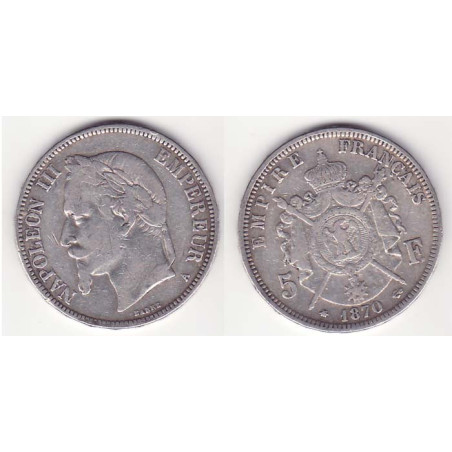 5 francs Napoleon III 1870 A argent ( 011 )