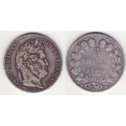 5 francs Louis Philippe 1847 A Argent ( 003 )