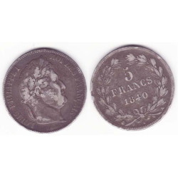 5 francs Louis Philippe 1840 A Argent ( 003 )