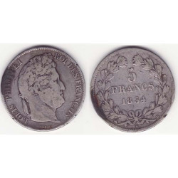 5 francs Louis Philippe 1834 W Argent ( 002 )