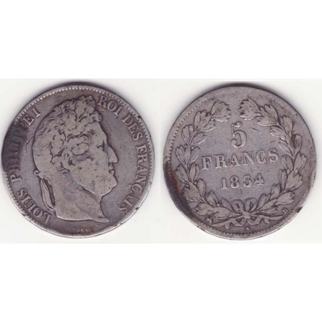 5 francs Louis Philippe 1834 W Argent ( 002 )
