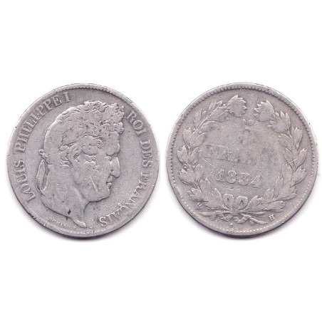 5 francs Louis Philippe 1834 H Argent ( 002 )