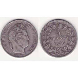 5 francs Louis Philippe 1833 W Argent ( 002 )