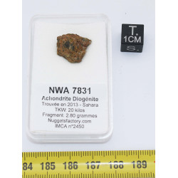 Talon de météorite NWA 7831 Achondrite HED Diogénite ( 2.80 grammes - 012** )