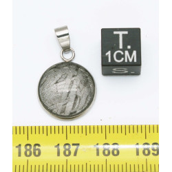 Collier pendentif météorite Aletaï dans une boite avec un cordon en cuir (Chine - 072**)