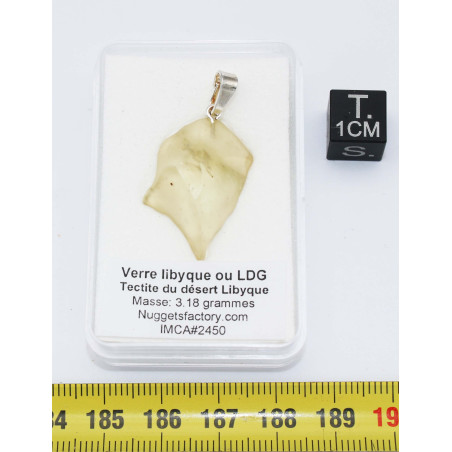 Collier pendentif en Verre Libyque ( 3.18 grammes - 018 ** )