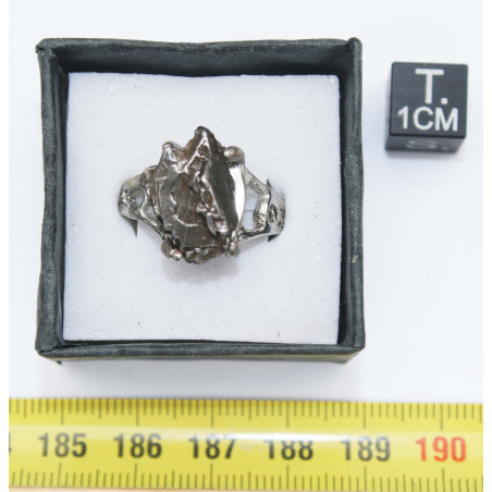 Bague Météorite Campo del Cielo type Cristal ( taille vers 19 - 001**)
